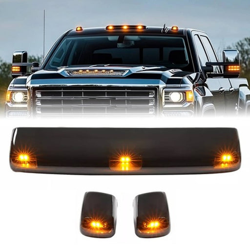DURAFORCE Amber Cab Roof Marker LED Lights for 2015-2019 Chevy Silverado GMC 2500HD 3500HD