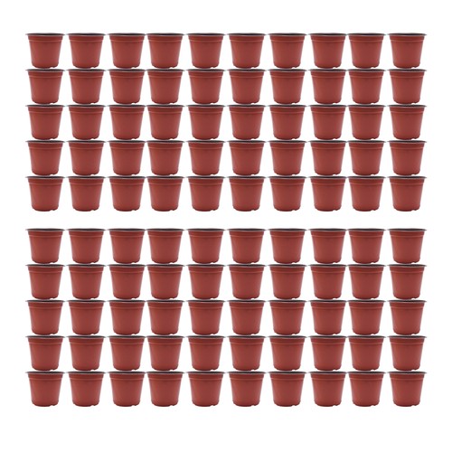 DURAFORCE 16*14*11cm 100pcs Plastic Plant Flower Starting Pots Nursery Seedlings Plant