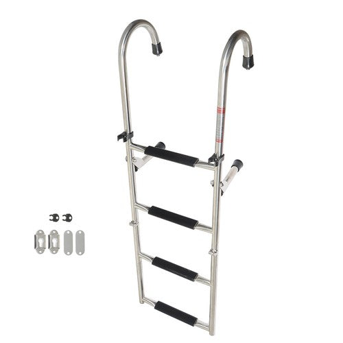 DURAFORCE New Stainless Steel Folding Telescoping Ladder Dock Ladder 2 Step+2 Step USA