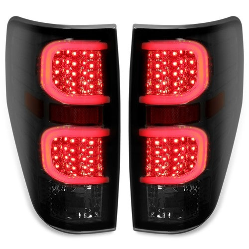 DURAFORCE Smoke Black Led Tail Lights Brake Lamps Passenger Driver For Ford F150 2009-2014