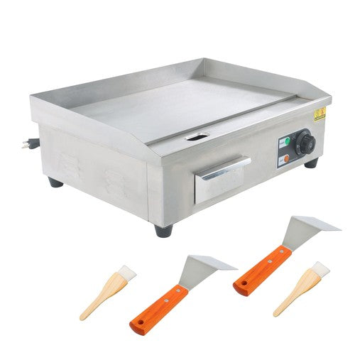 DURAFORCE Commercial Electric Griddle 1600W 22" Stainless Steel Flat Grill 50-300℃