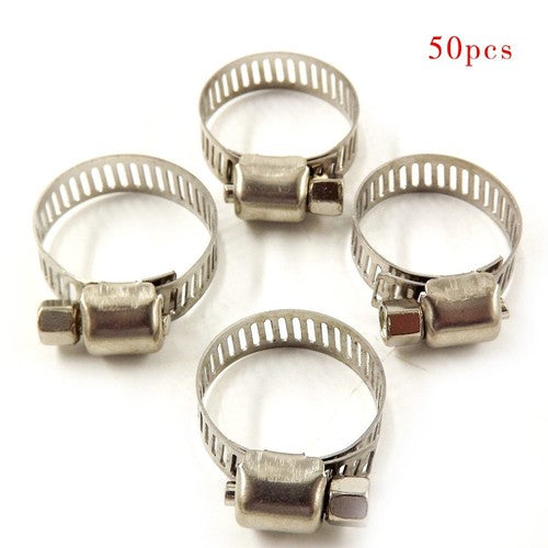 DURAFORCE 3/4"-1"Adjustable Stainless Steel Drive Hose Clamps Fuel Line Worm Clip 50pcs