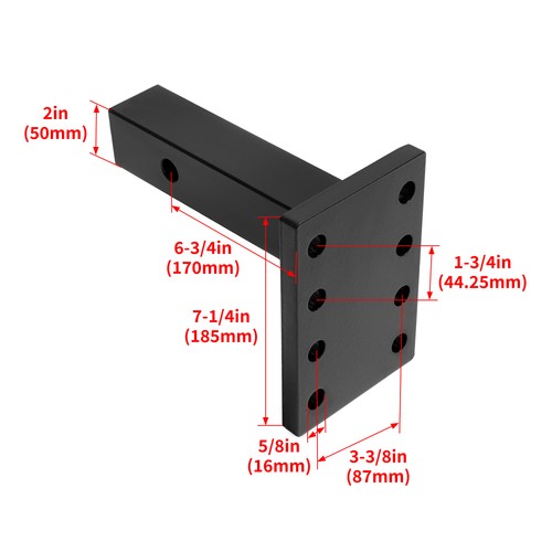 DURAFORCE 3 Position Adjustable Hitch Mount Plate 20000LBS For 2" Receiver Hitch Universal