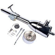 DURAFORCE 28" GM Tilt Manual Chrome Floor Shift Steering Column With Key & 9 Bolt adapter