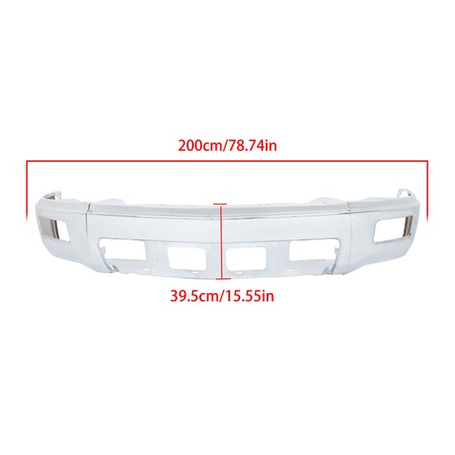 DURAFORCE Chrome Front Bumper For Chevy Silverado 1500 2014-2015 with Fog Light Cutouts