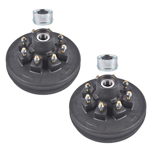DURAFORCE 2Pcs 8 Lug Trailer Brake Hub Drum Kit 8 on 6.5'' 8x6.5 for 7000 lbs Axle-22004K