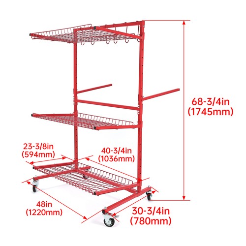 DURAFORCE Car Parts Management Storage Parts Cart Tools Storage Rack Auto Body Repair