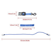 DURAFORCE 4 Pcs Steel Ratchet Strap Blue Fracture Strength 5208lbs 1.6in*15ft with S Hooks