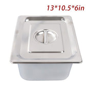 DURAFORCE Restaurant Steam Table Pans 4 Pack 1/2 Size 6 Inch Deep Thickened with Lid
