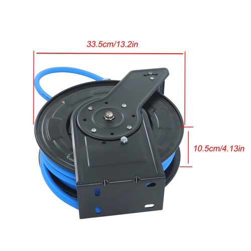 DURAFORCE 1/2" x 50' Max 300PSI Premium Rubber Hose, Heavy Duty Steel Air Hose Reel
