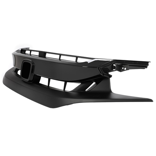 DURAFORCE Front Bumper Glossy Black Grille Grill for 2019-21 Honda Civic Sedan Matte Mesh