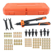 DURAFORCE 14" Rivet Nut Tool Kit Metric & Inch Mandrels 70pcs Rivnuts Nuts & 7 mandrels