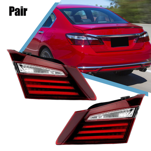 DURAFORCE Pair Inner Tail Light for Honda Accord Sedan 2016-2017 Driver Passenger Side