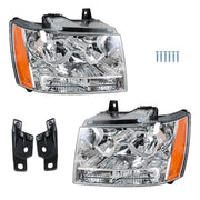 DURAFORCE Chrome New For Chevy Avalanche/Suburban/Tahoe 2007-2014 Halogen Pair Headlights
