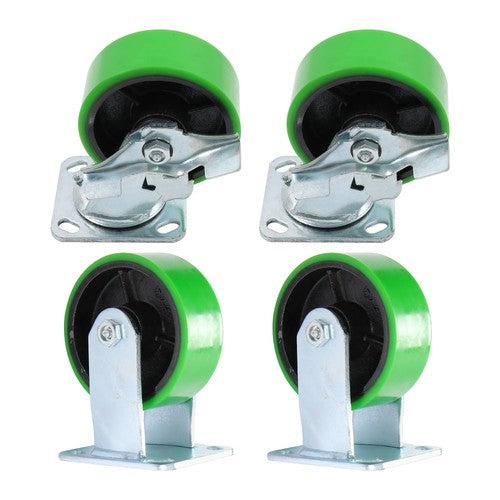 DURAFORCE 4 sets of 5' heavy-duty casters 2 side brakes and 2 straight wheels 4000lbs