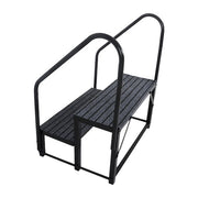 DURAFORCE 660lbs 2 Step RV Stairs Load Capacity Step Ladder Outdoor RV Steps (w/ Handrail)