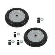 DURAFORCE 2PCS 14.5x4-8 Solid Wheels w/Toothed Tread, Silver Hub Black&Silver Replace Tire