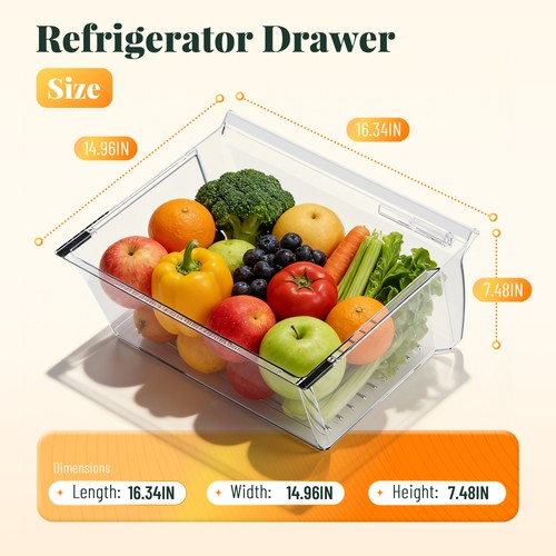 DURAFORCE Refrigerator Clear Crisper Drawer Polystyrene For Whirlpool WP2188656 PS890591