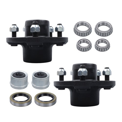 DURAFORCE 2- 5x4.75 Idler Hubs Fits 3500 lbs.#84 Bearing Kits Replace Trailer Axle