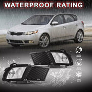DURAFORCE Front Bumper Fog Lights & Covers Set W/O Wiring For 2010-2012 KIA Forte Sedan