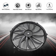 DURAFORCE BLACK 16" Electric Radiator Fan High 3000 Cfm Thermostat Wiring Switch Relay Kit