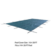 DURAFORCE Safety Pool Cover Fits 14FTx26FT Inground Swimming Pools For Backyard Yard Green