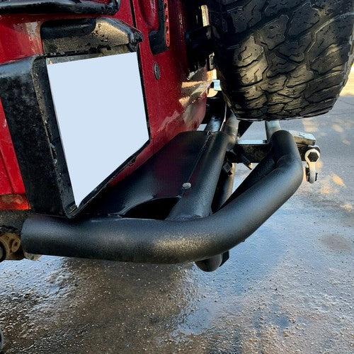 Textured Rear Bumper Guard with Receiver Hitch for Jeep Wrangler JK 2007