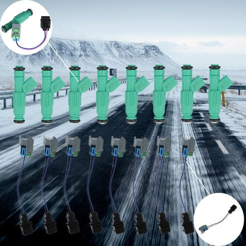 DURAFORCE 0280155789 8 pc 4 Hole Fuel Injectors Fit For Dodge Ram Dakota 5.2L 5.9L
