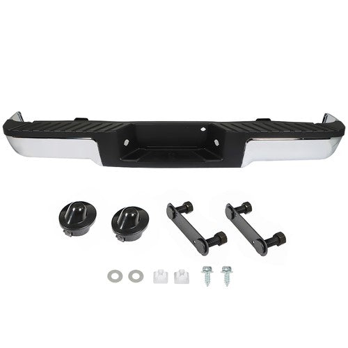 DURAFORCE NEW Chrome - Complete Rear Steel Bumper Assembly For Ford F150 2009 2013-2014