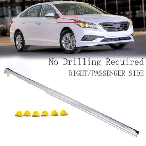 DURAFORCE Front Fender Chrome Garnish Molding Trim Right for 2015-2017 for Hyundai Sonata