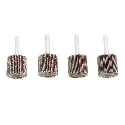DURAFORCE 1" x 1" x 1/4" 60/80/120/240 Grit Shank Mounted Flap Wheels Set - 40 Pack