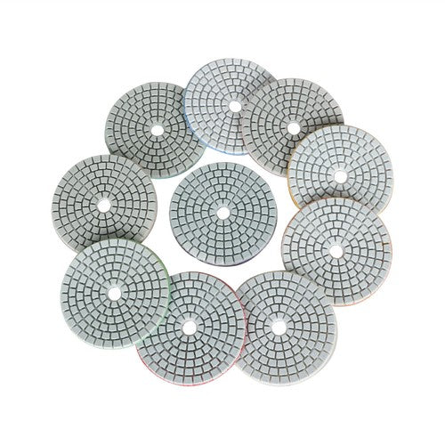 DURAFORCE Diamond Polishing Pads 3 inch Wet/Dry 10 Piece Set Granite Stone Concrete Marble
