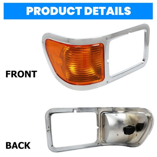 Passenger Side Headlight Bezel Signal Corner With Bulb For 2000-2015 Ford F650 F750
