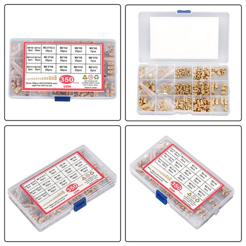 DURAFORCE 350Pack threaded inserts assortment kit M2-M6 metric internal thread rolled