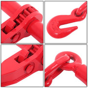 DURAFORCE Red 1/4in-5/16in G70 7800lbs W/G70 Grab Hook Adjustable Chain Binders ×2 Steel