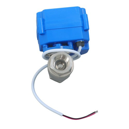 DURAFORCE Solid Motorized Ball Valve 1/2in Full Port SS 9-24V AC/DC NC Auto Return