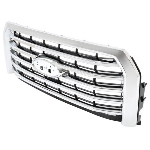 DURAFORCE For Ford F-150 F150 2015 2016 2017 Chrome Front Upper Bumper Grille FL3Z-8200-EA
