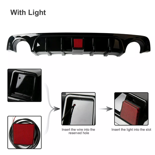 DURAFORCE Rear Lower Diffuser Lip W/ LED Light for Infiniti Q50 2018-2023 2019 2020 2021