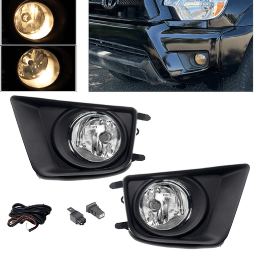 DURAFORCE Clear Fog Lights Bumper Driving Lamp+Switch+Bulbs For 2012-2015 Toyota Tacoma