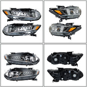 DURAFORCE Headlamps For Honda Accord 2018-2020 Halogen Headlights Clear W/LED DRL LH&RH