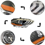 DURAFORCE LED DRL Projector Headlight Lamp Black Right Side Fit For Ford Mustang 2018-2020