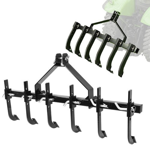 DURAFORCE 48" Chisel Plow Scarifier Detachable W/ 6 Shank For CAT-0 Cultivator