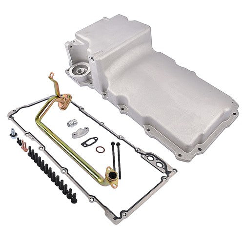 DURAFORCE For LS Swap Retrofit Aluminum Oil Pan LS1 LS2 LS3 LS6 Rear Sump, Pick Up, Gasket