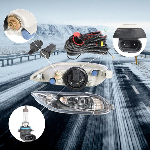 DURAFORCE For Toyota Corolla 2005-2008 Bumper Lamp Clear Fog Light Pair+Switch Wiring Kit