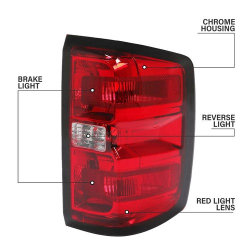 DURAFORCE Tail Light Brake Lamp Passenger Side For Chevy Silverado 1500 2014-2019 2018 DOT