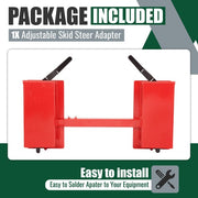 DURAFORCE 4000lb Skid Steer Quick Tach Conversion Adapter Attach w/ Adjustable Cross Brace