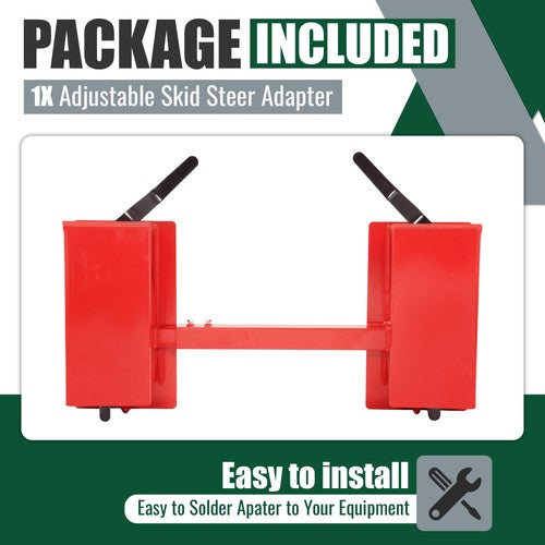 DURAFORCE 4000lb Skid Steer Quick Tach Conversion Adapter Attach w/ Adjustable Cross Brace