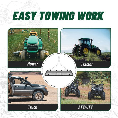 DURAFORCE For ATV/UTV/Tractor Driveway Yard Lawn Leveling Landscape Grader 4FT Drag Harrow