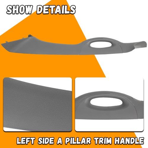 Interior Trim Handle Driver Left Fit for 2004-2008 Ford F-150 Gray
