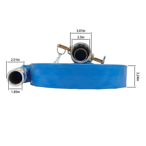 DURAFORCE 2"X100FT Pool Backwash Hose Heavy Duty Reinforced PVC Lay Flat Water Discharge